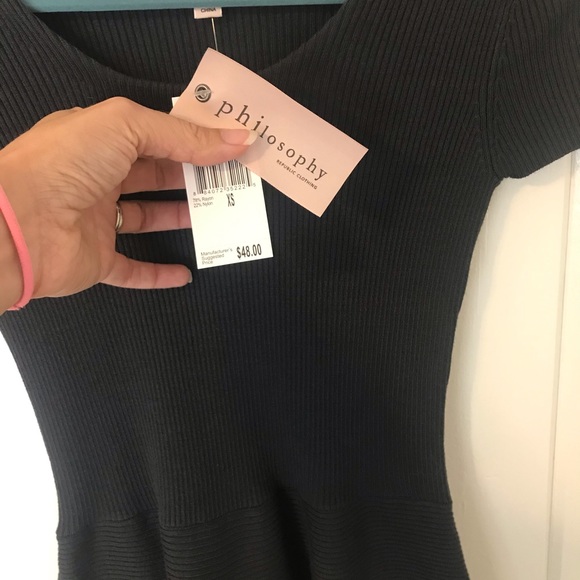 NWT Philosophy Peplum Ribbed Top sz xs - Picture 3 of 5